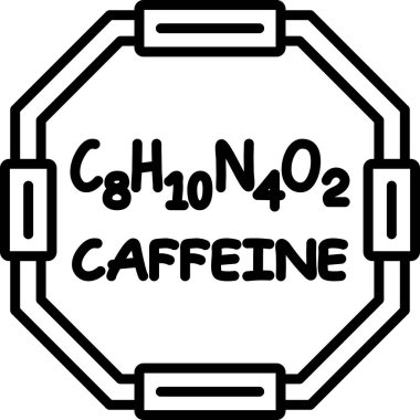 Kafein molekülünün kimyasal yapısı, basit web simgesi