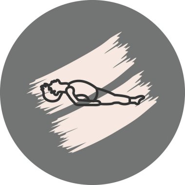 Balık Poz Simgesi. Yaslanmış yoga duruşu logosu