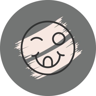 Çizgi film karalama simgesi web işareti, beyaz arkaplanda izole edilmiş emoji simgesi