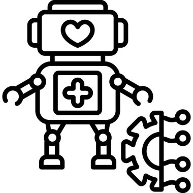 Robot simgesi, modern vektör illüstrasyonu