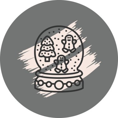 Penguenler ve ağaçtan oluşan kar küresi