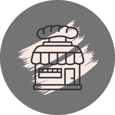 Çatısı olan basit bir pastane simgesi