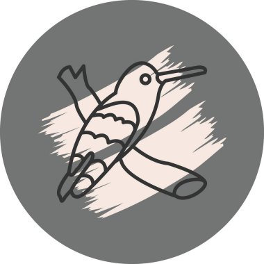 Violet taçlandırılmış Sinekkuşu Yaratıcı Modern Düz Vektör Tasarımı