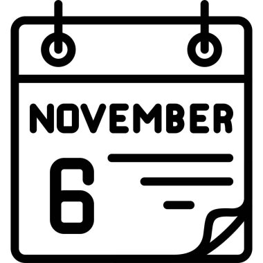 Kasım 6 takvim vektör illüstrasyonu 