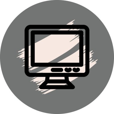 Gri arkaplanda basit bilgisayar izleme simgesi