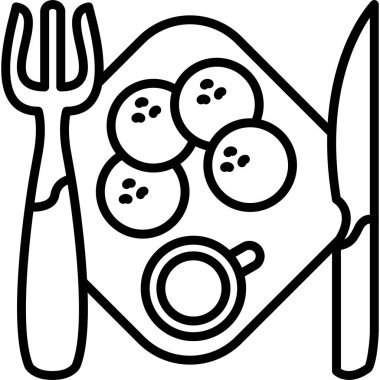 Çatal ve bıçaklı bir tabak kurabiye.