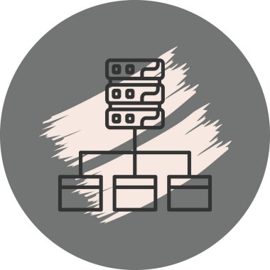 Birden fazla veri deposuna bağlı sunucu simgesi