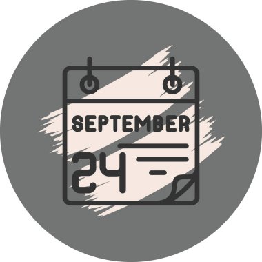 24 Eylül Gri Arkaplanda Simge 