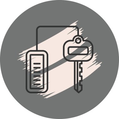 Dairesel arkaplanda anahtar ve anahtarlık