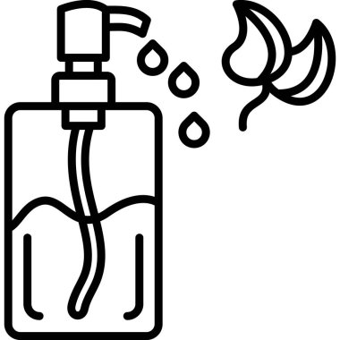 Yapraklı ve damlacıklı şişe sıvısı