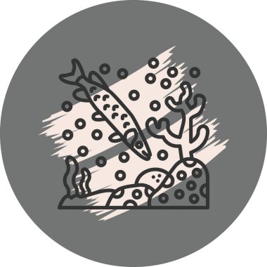 Muskellunge web simgesi, vektör illüstrasyonu