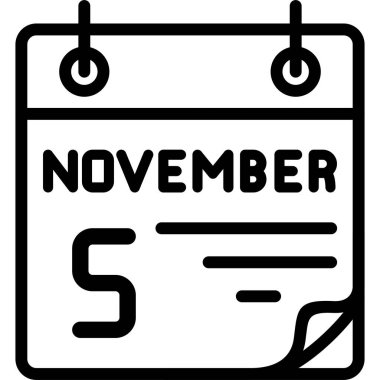 5 Kasım takvim simgesi tasarımı, vektör illüstrasyonu