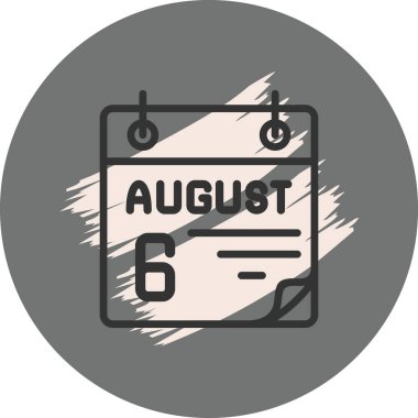 6 Ağustos Gri Arkaplanda Simge 