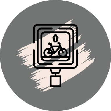 Gri zemin üzerinde ok olan bisiklet işareti