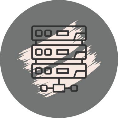 Sunucuların vektör illüstrasyonu ve teknoloji simgesi