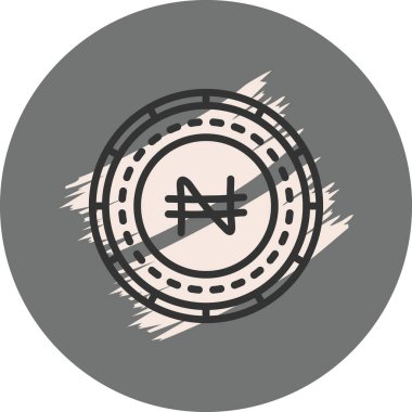 Nijerya madeni para ikonu. Uygulama veya web sayfası için basit web logosu 