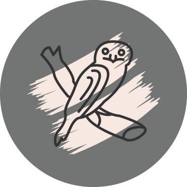 Tawny Frogmouth ikon vektör illüstrasyon tasarımı
