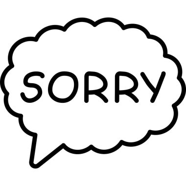 Üzgünüm sözcüğünü içeren konuşma balonu
