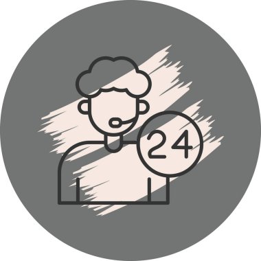 Müşteri Hizmetleri Ajanı Simgesi, vektör illüstrasyonu