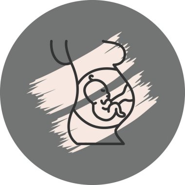 Hamile kadın siluetinin basit çizimi