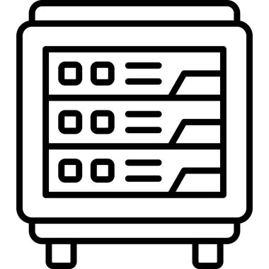 Sunucu Rack Simgesi, basit vektör illüstrasyonu       