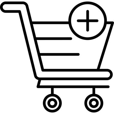 Alışveriş arabası simgesinin basit taslağı