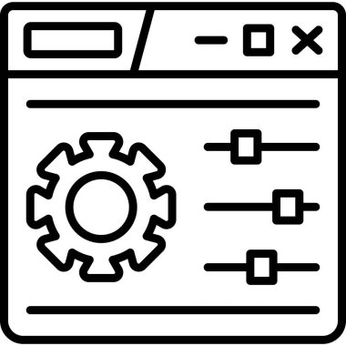 Dişlilerin çizgi çizimi ve sürgüleri aç / kapat web tarayıcı penceresinde oturur.