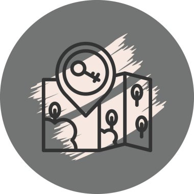 Kadın sembollü konumu gösteren harita