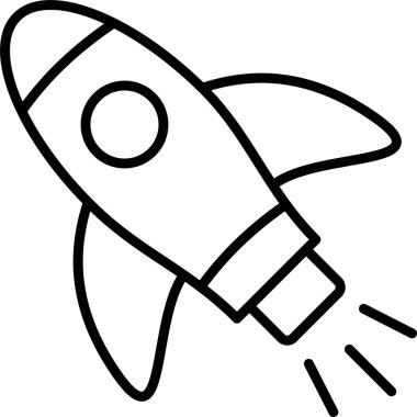 Moda biçimi izole edilmiş arkaplanda roket simgesi