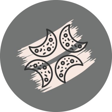 Dört hilal şeklinde kurabiye serpiştirdim.