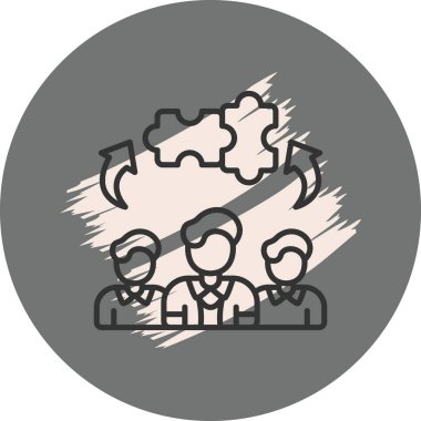 Yapboz parçaları üzerinde çalışan üç adam.