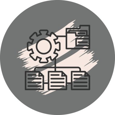 Belge dosyalarına bağlı dişli simgesi