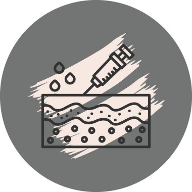 Şırınga desenli yüzeye sıvı enjekte ediyor.