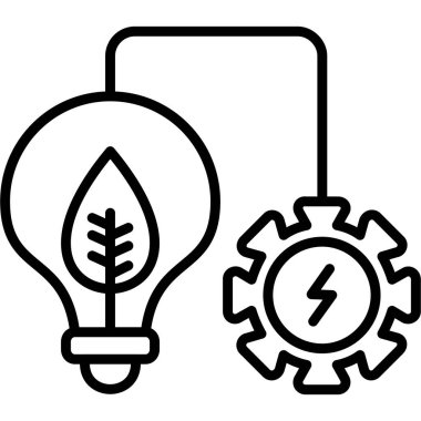 Sürdürülebilirliği sembolize eden yaprak ve dişli ampul