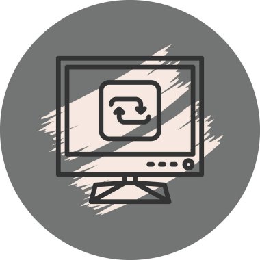 Bilgisayar ekranı yenilenmiş sembol grafiği