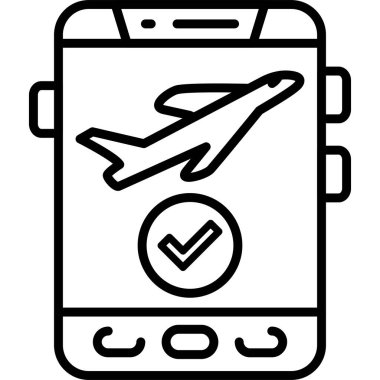 Gezici uygulama arayüzü içinde seyahat uygulamaları veya web sayfaları için uygun bir işaretli bir uçak çizelgesi.