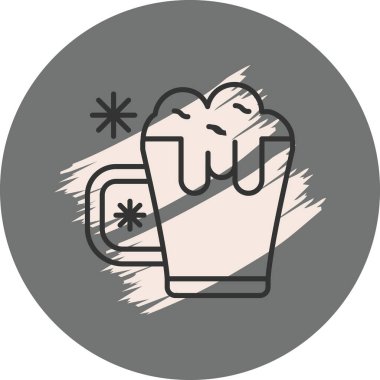 Buzlu ve yıldızlı köpüklü bira bardağı.