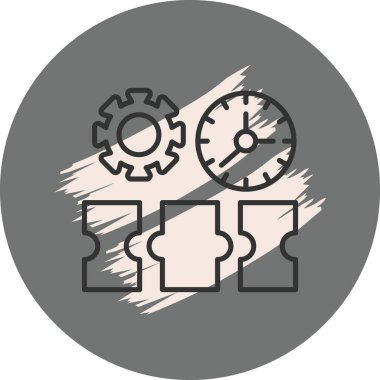 zaman yönetimi web simgesi, vektör illüstrasyonu          