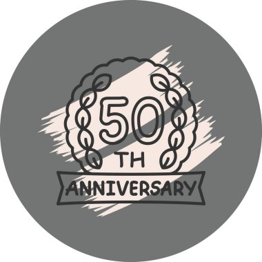 50th anniversary stamp badge isolated on white