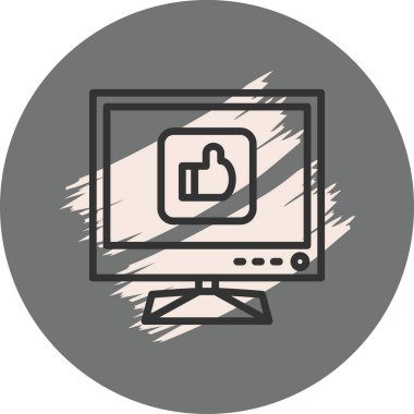 Bilgisayar ekranında başparmaklar yukarı simgesi gösteriliyor