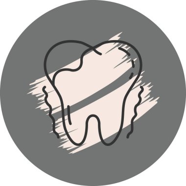 Diş pianlarını gösteren minimalist grafik simgesi, diş hekimliği uygulaması veya diş sağlığı kliniği web sayfaları için uygundur.