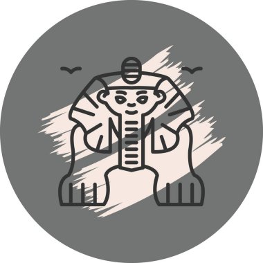 Eski Mısır özelliklerine sahip stilize edilmiş fil.