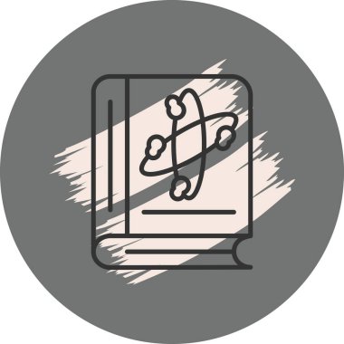 Bilim sembolü ve soyut tasarımı içeren kitap