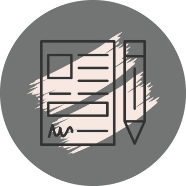 Dairesel arkaplanda belge ve kalem