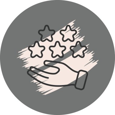 Müşteri ikonu, 5 yıldızlı el.