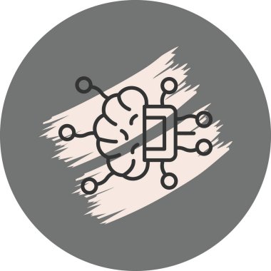 Yapay Zeka Çizgisi Simgesi Basit Görüntü Beyaz Arkaplanda İzole Edildi