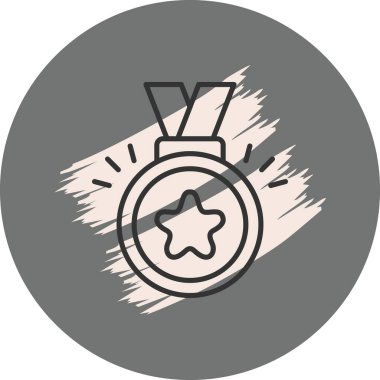 Ödül Satırı Simgesi Basit Görüntü Beyaz Arkaplanda İzole Edildi