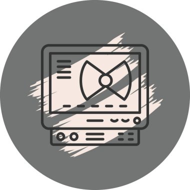 Ultrasound Machine Line Simgesi Basit Resimler Beyaz Arkaplanda İzole Edildi