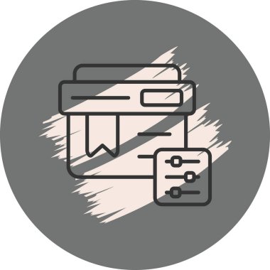 Ayarları ve kurdele tasarımlı paket simgesi