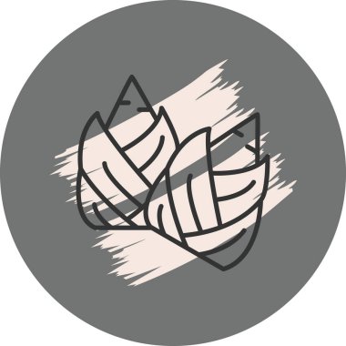 Dairesel arkaplanda düzenlenmiş biçimlendirilmiş yapraklar